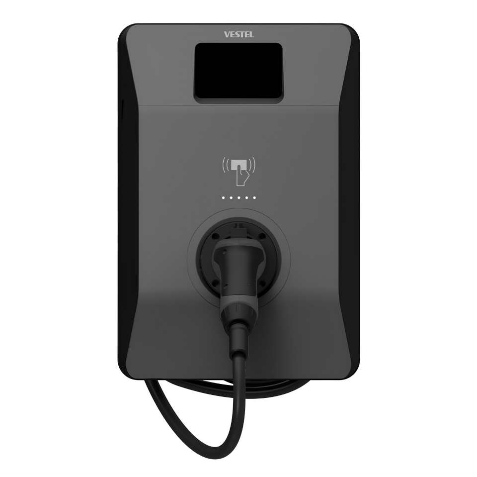 Vestel Elektrikli Araç Şarj Istasyonu ZES4-AC22SWLDMID T2P Smart 22KW Wifi'lı Kablolu Ekranlı